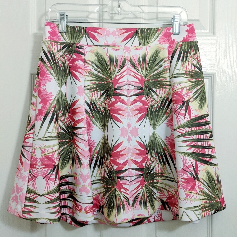 INC International Concepts palm leaf skirt Size M